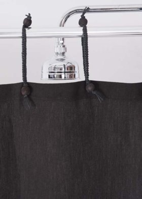 (image for) Hemp Shower Curtain Purely Black 143cm Width