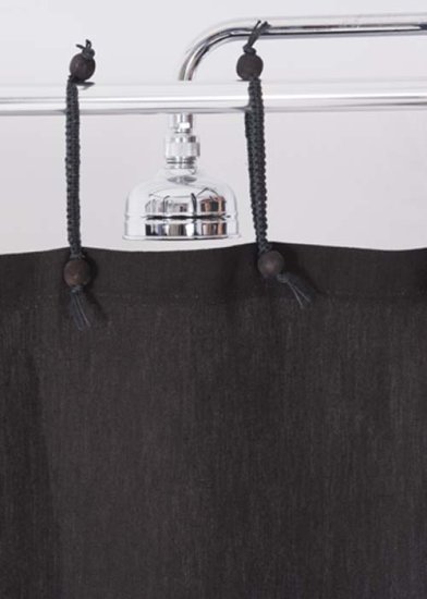 (image for) Hemp Shower Curtain Purely Black 180cm Width