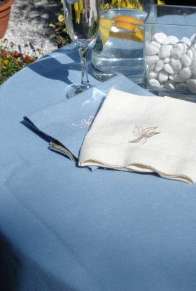 (image for) Hemp Tablecloth - Powder Blue 180cm x 180cm