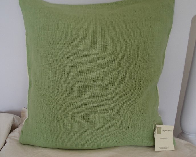 Hemp Cushion Cover - Grass Green - 45cm x 45cm