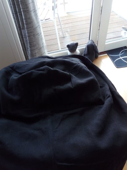 Purely Black - Large Hemp Beanbag Cover