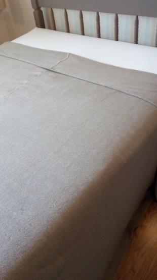 Purely Hemp Knitted Blanket - Natural - Approx 228cm x 230cm