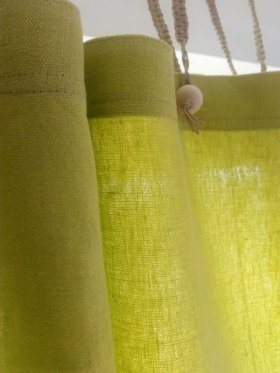 (image for) Hemp Shower Curtain Purely Lime Green 180cm Width