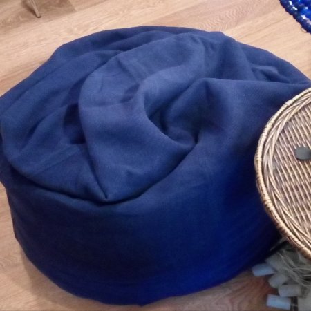(image for) Purely Indigo Blue - Large Hemp Beanbag Cover