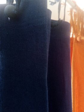 (image for) Hemp Shower Curtain - Purely Indigo Blue 90cm Width x 160cm Drop