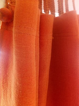 (image for) Hemp Shower Curtain - Purely Burnt Orange - 90cm Width