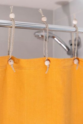 (image for) Hemp Shower Curtain - Purely Apricot - 90cm x 180cm