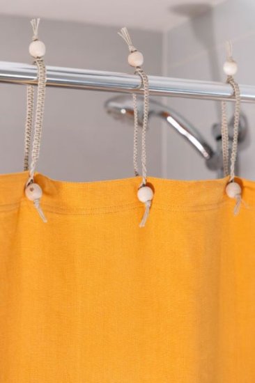 (image for) Hemp Shower Curtain - Purely Apricot - 90cm x 180cm - Click Image to Close
