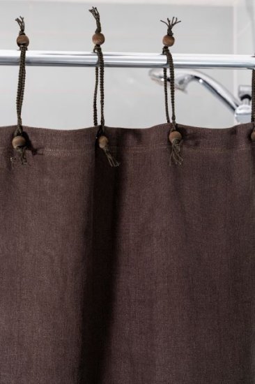 (image for) Hemp Shower Curtain Purely Chocolate 143cm Width