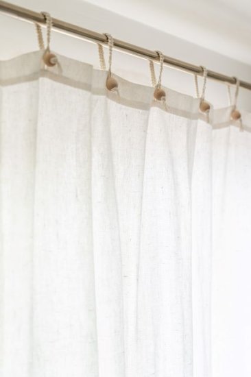 (image for) Hemp Shower Curtain Purely White 143cm Width - Click Image to Close