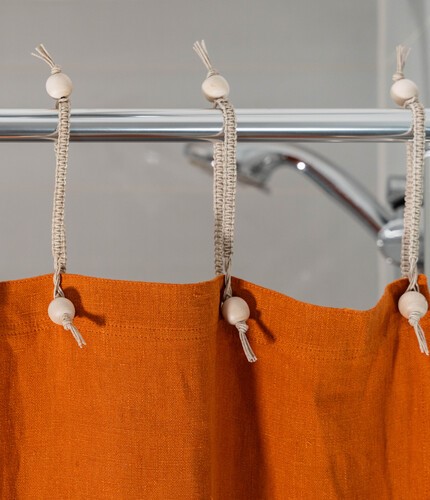 (image for) Hemp Shower Curtain Purely Burnt Orange 143cm Width