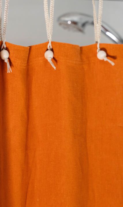 (image for) Hemp Shower Curtain Purely Burnt Orange 180cm Width